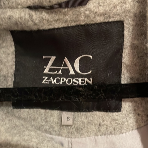 Zac Posen Camilla Shawl Collar Small Wool Grey Winter Coat - Picture 5 of 7